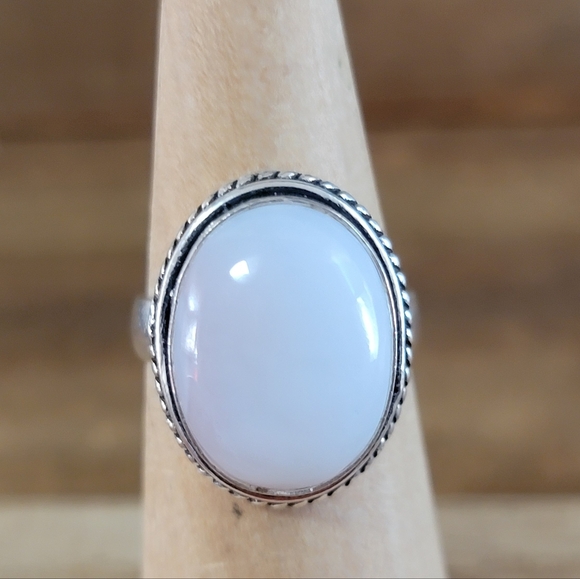 Native Calcite Gemstone Ring Size 6 925 Silver Jewelry Western Bohemian Boho - Picture 3 of 5